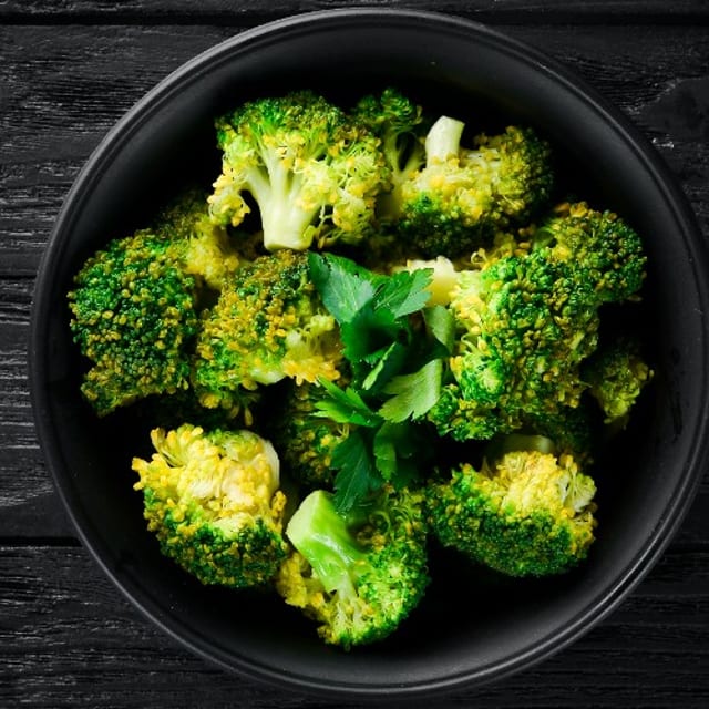 Steamed Broccoli with Oyster Sauce.
